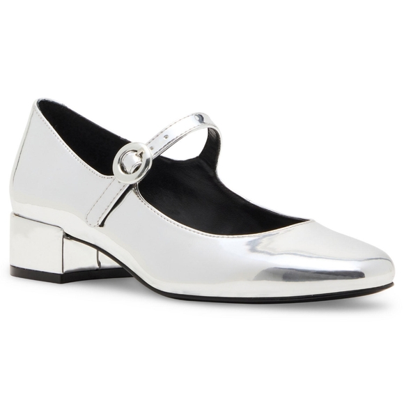 NWB Steve Madden Women's Jodee Block Heel Mary Jane  Silver Size 10 - Picture 1 of 8